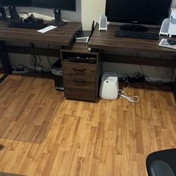 Dual Computer Desk with Drawers