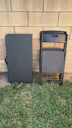 Black Folding Table and Chair Set