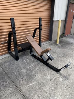 Precor Icarian Commercial Olympic Incline Weight Bench w/ Spotter Stand