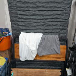 Twin Bed  With Mattress Cover And Sheets 