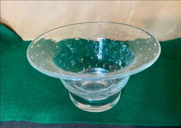 MCM 1950's Mouth Blown Bubble Seeded Glass 7.75" X 4.25"