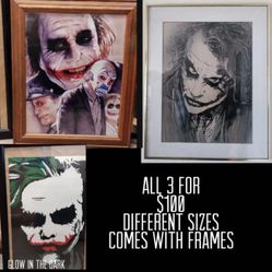 $100 (3) framed Joker 