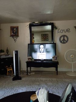 46 inch tv black mirror real wood and tv stand