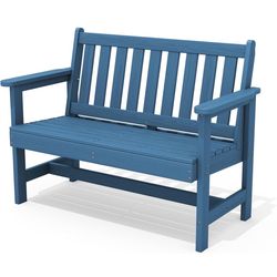 New in box SERWALL Outdoor Bench, HDPE Outdoor Benches Weatherproof, 2-Person Garden Bench with 660 lbs Weight Capacity, Patio Benches for Outdoors, G