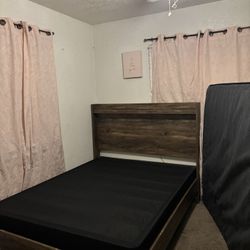 Wooden Bed Frame With LED lights 