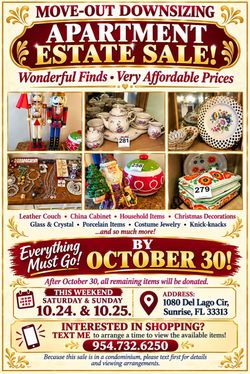 Estate Sale - Sunrise, Waterbridge Condominium