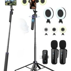 Vlogging Kit with Light, Microphones & Tripod – Brand New!