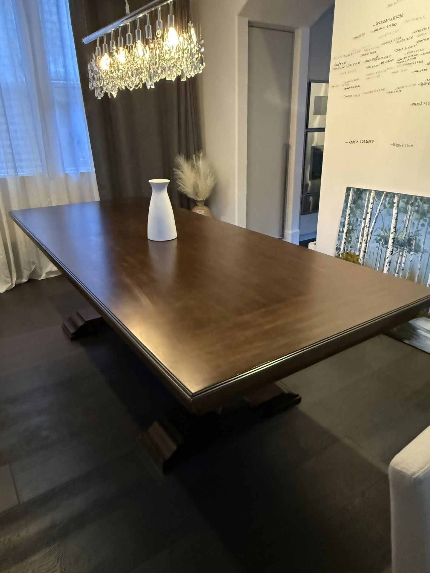 Sturdy wooden dining table seat of 6-8 with extension