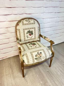 Thomasville Country French Fruit Themed Arm Chair