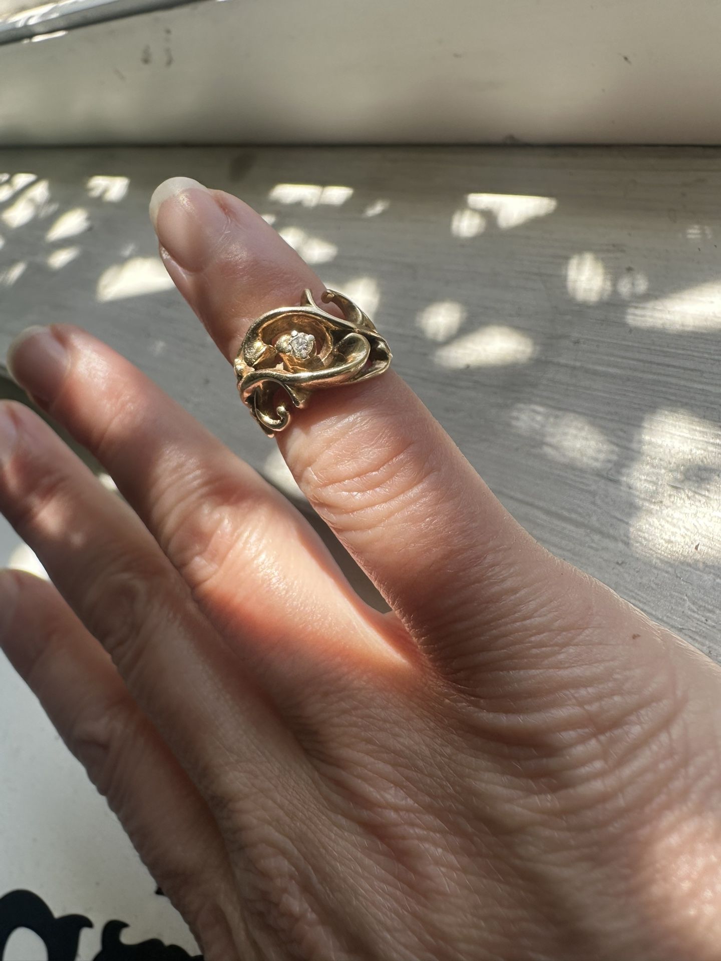 14 Karat Gold Ring (5 Grams, Size 2.5) Real Diamond