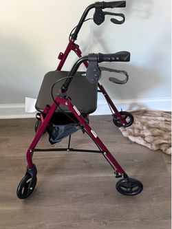 Medline steel rollator walker with seat
