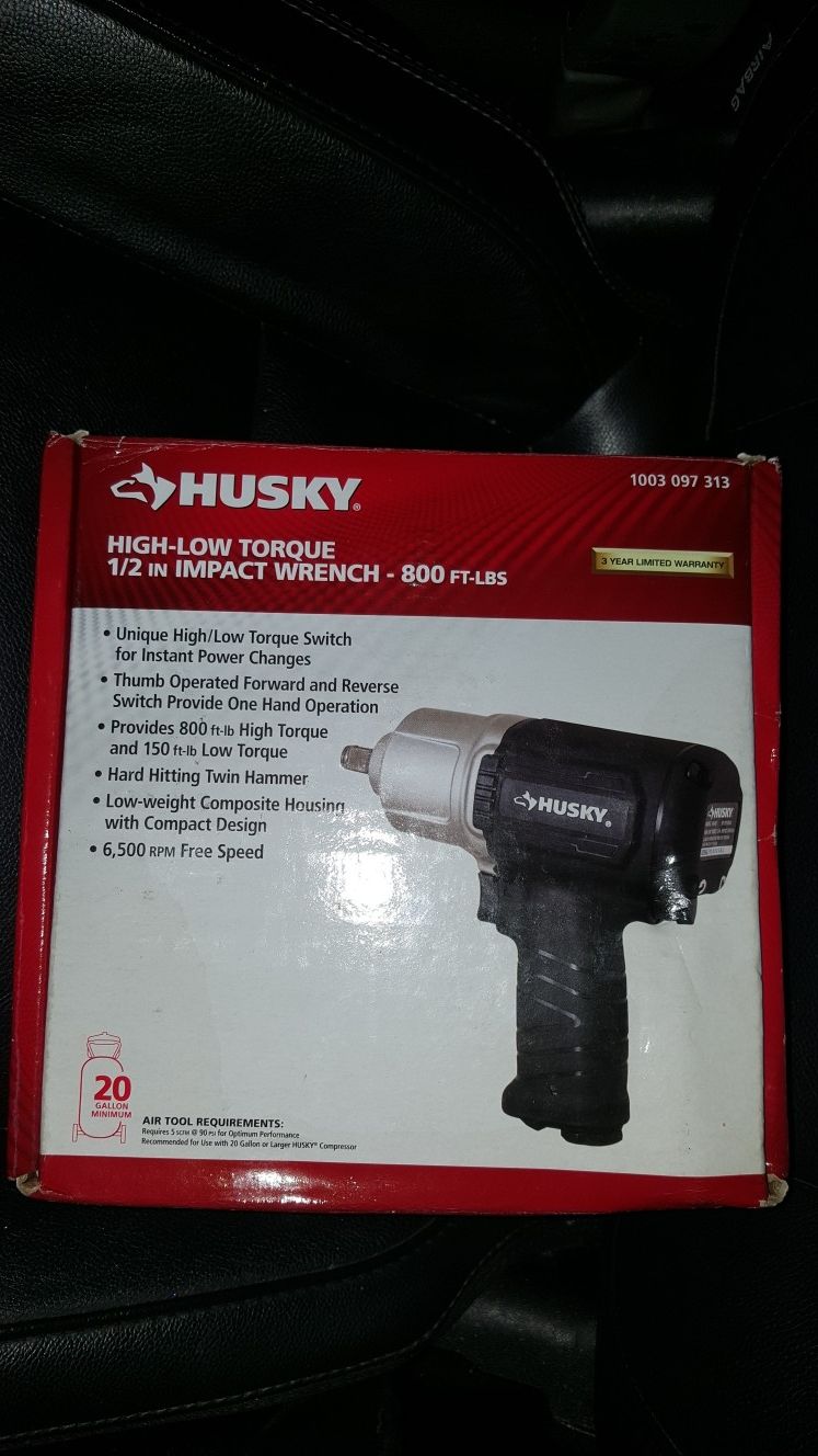 Husky High-Low Torque 1/2" Impact wrench 800ft-lbs