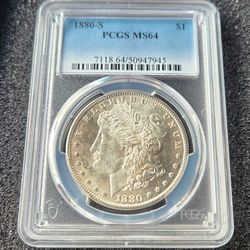 1880 S Morgan Silver Dollar PCGS MS 64