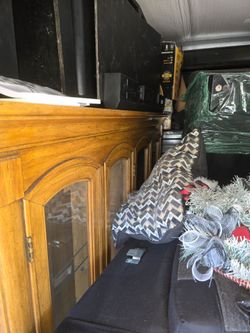 Wooden China Cabinet with Glass Doors