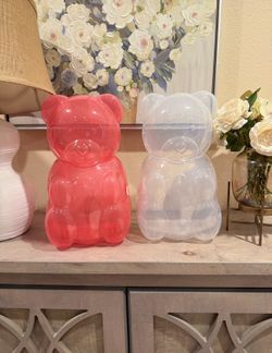 Gummy Bear Container, Pink And Clear 16"