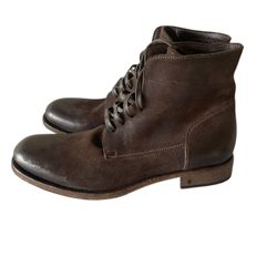 John Varvatos distressed suede leather combat boots Size:10