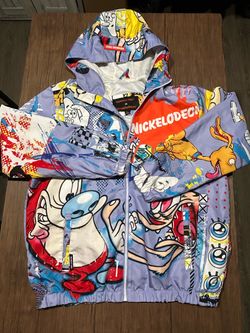 Members Only x Nickelodeon Jacket Large All Over Print Rugrats Hey Arnold 2022