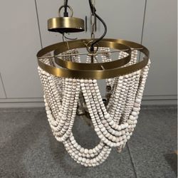 Boho Wood Bead Chandelier 