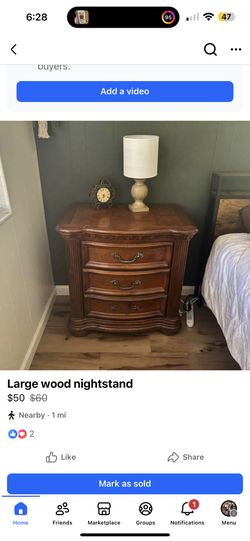 Large Wood Nightstand
