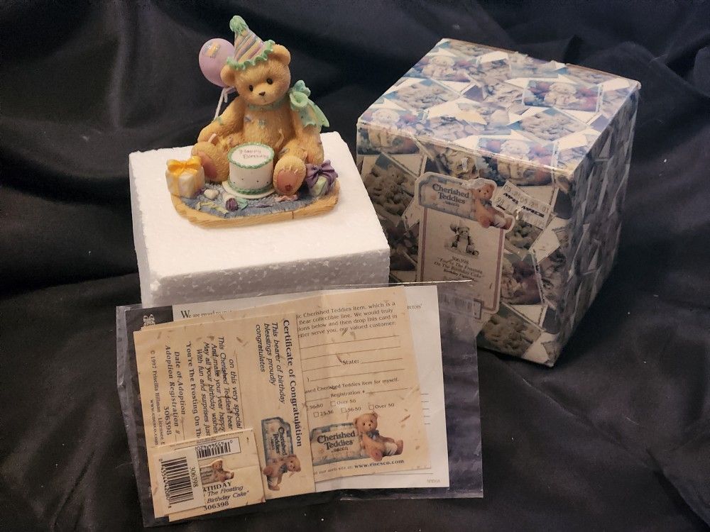Cherished Teddies You're The Frosting On The Birthday Cake 1(contact info removed)/028 Plus Certificate And Box