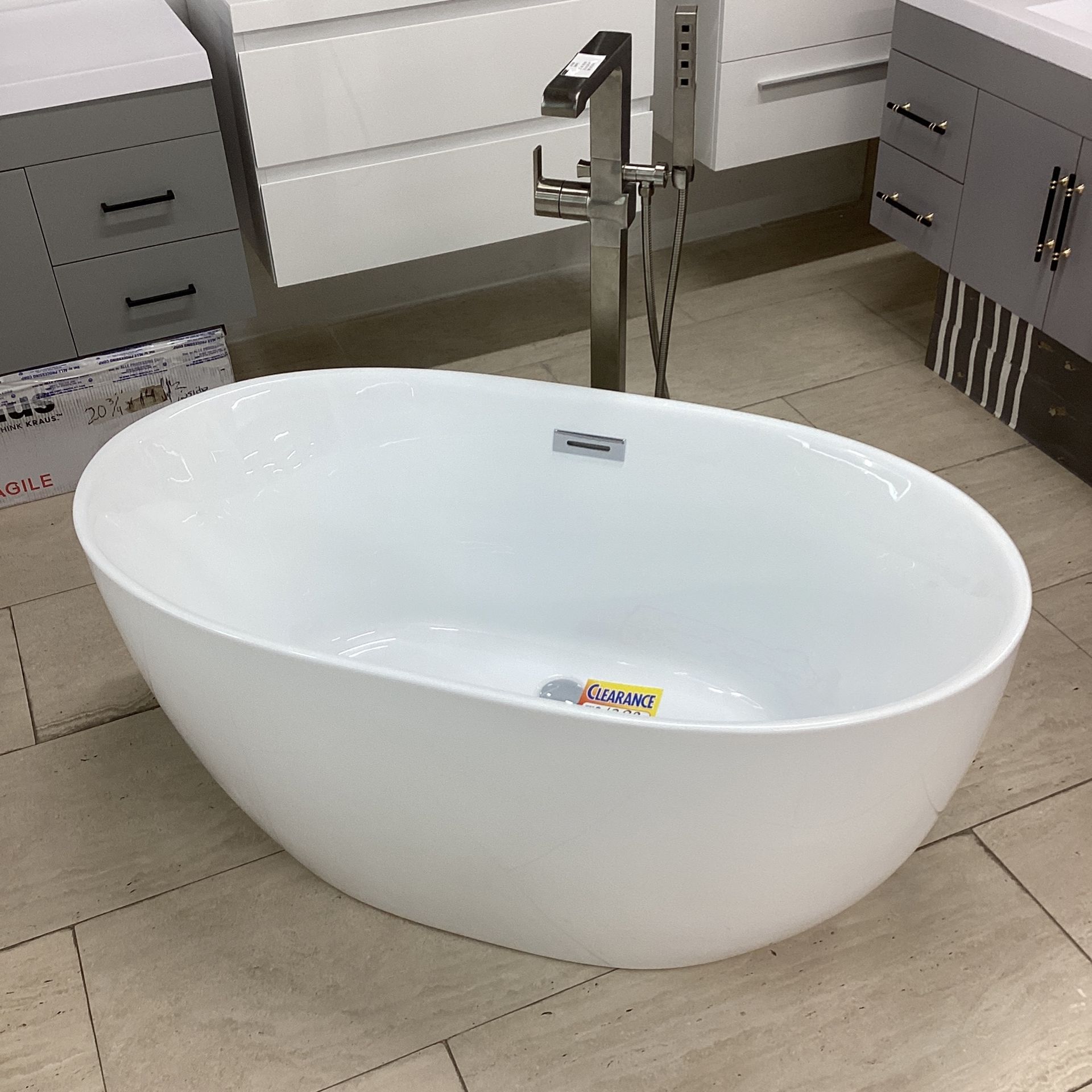 51” Sea breeze White Acrylic Freestanding Bathtub Built In Metal Frame With Adjustable Feet