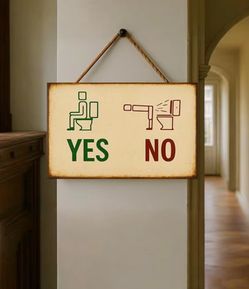 Funny Obvious Rule Bathroom Sign