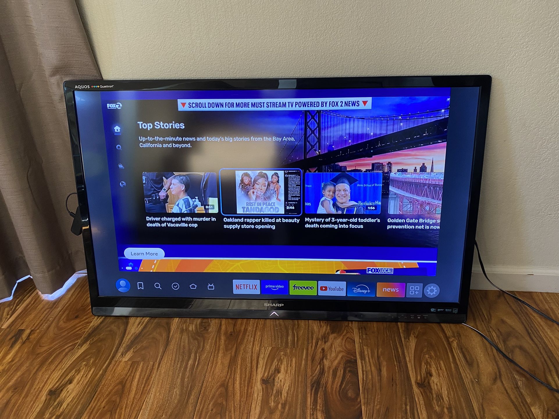Sharp LC46LE830U 46" AQUOS LED TV. It works with Amazon fire stick or Roku stick