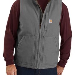 Carhartt Washed Duck Sherpa Lined Mock Neck Vest Brand New BNWT