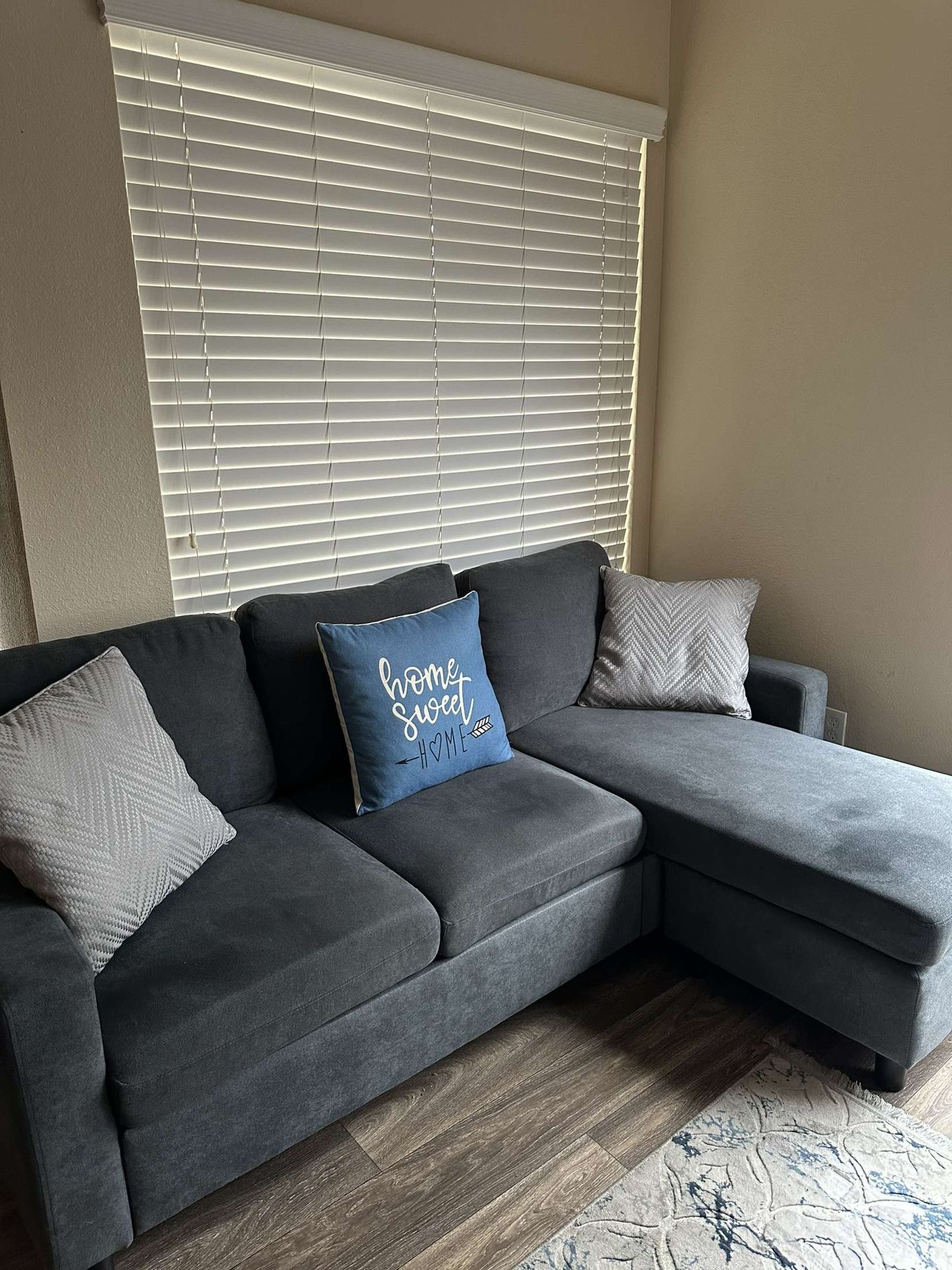 Gray/Blue Couch (With Ottoman)