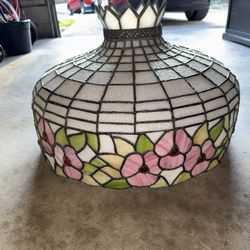 Large Tiffany Style Floral Lead Shade 23”
