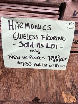 Harmonics Glue less Flooring. 10 Boxes. Paid $1400 Sell For $450