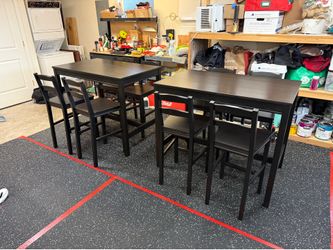 Black tables and chairs