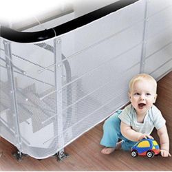 LULUME Baby Rail Net - Banister Stair and Balcony Net for Indoor & Outdoor - Pet and Toy -10 ft x 2.5 ft