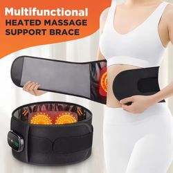 Heating Vibration Massager Belt, Red Light Hot Compress Waist Support