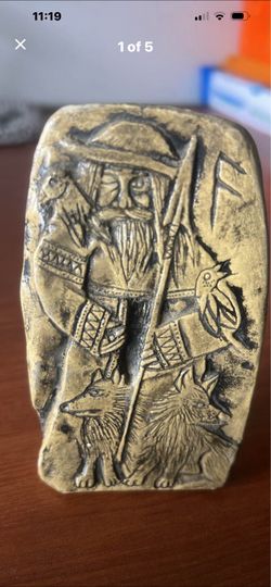 VINTAGE ODIN WITH GERI, FREKI, HUGIN AND MUNIN