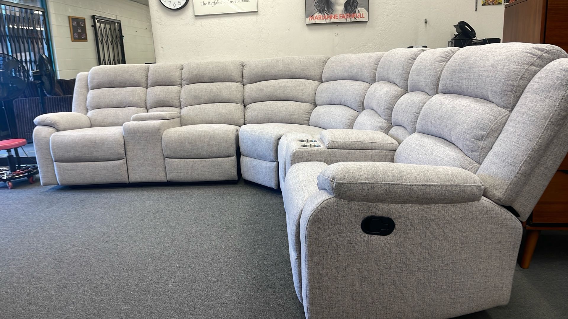 New Fabric Recliner Sectional Couch / Free Delivery 