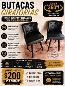 2 butacas carmelitas giratorias en excelente estado.
