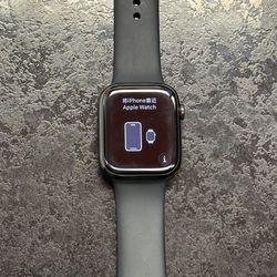Apple Watch Series 9 45mm Stainless Steel Cellular Gray Band 93% Battery