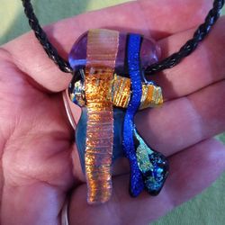 Abstract Dichoric Glass Pendant 11