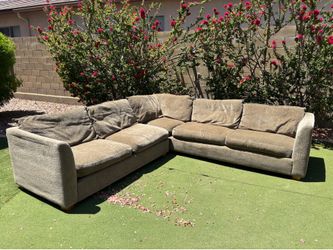 Beige sectional couch