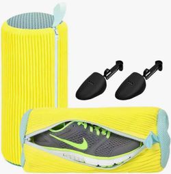 Shoe Washing Bags, 2 Pcs Laundry Bags for Sneakers with 2 Pairs Shoe Trees - Reusable Wash Bags for Washing Machine - Cleaning Bags for Adult & Kids G