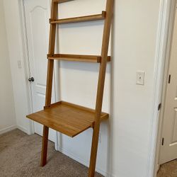 Crate & Barrel Wooden Ladder Desk with Shelves