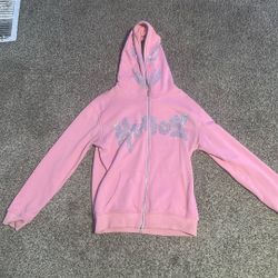 Pink Heroz Rhinestone Full Zip Jacket Size S Can fit A M