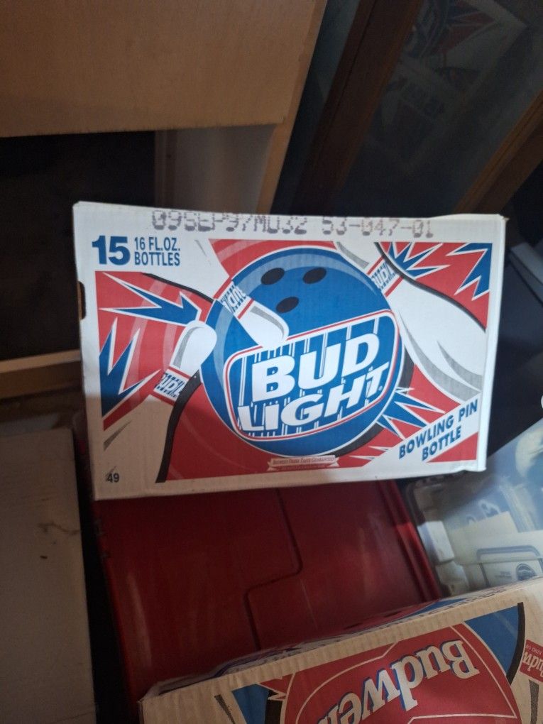 Bud LIGHT Bowling Pin Bottles Unopened