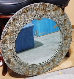 Decorative Printed Round Mirror