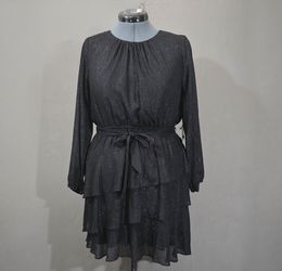 Simply Vera Vera Wang Black Tiered Dress XL Long Sleeve NWT PartySimply Vera Vera Wang Black Tiered Dress XL Long Sleeve NWT Party