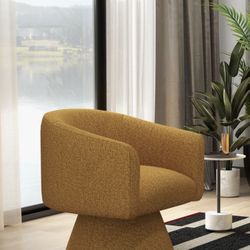 Seynar Mustard Boucle Swivel Chair