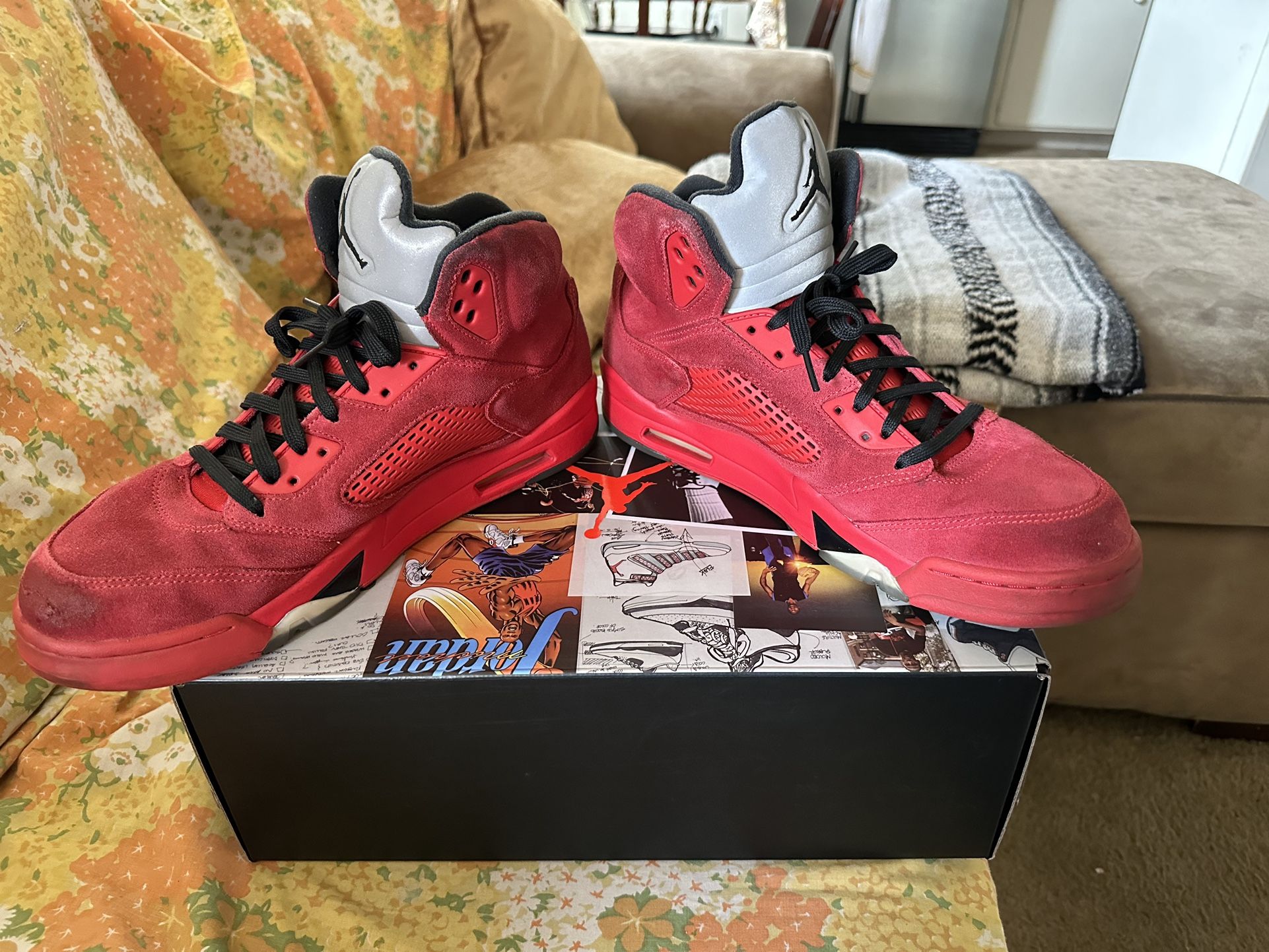 Jordan Red Suede Size 12 Shoes Men's Mens Nike Air Jordan Condition