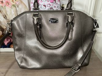 Michael Kors Metallic Pewter Bag, Wallet And Wristlet