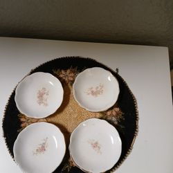 4 Antique Butter Pat Dish 
